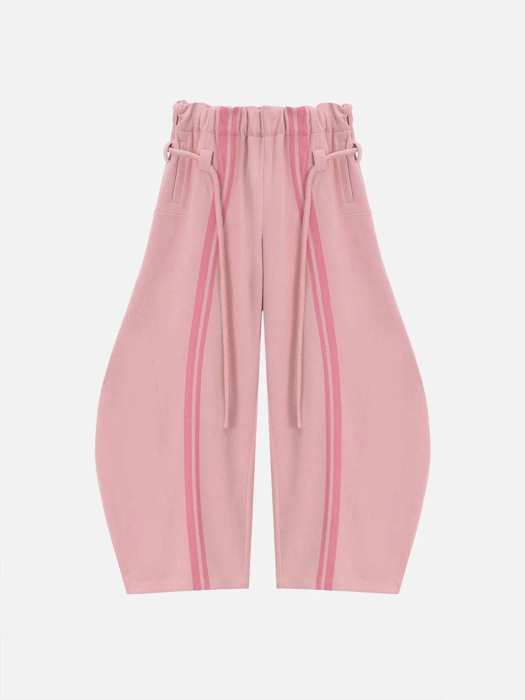 Dame casual bukser i sporty design med kontrasterende striber og elastisk talje.