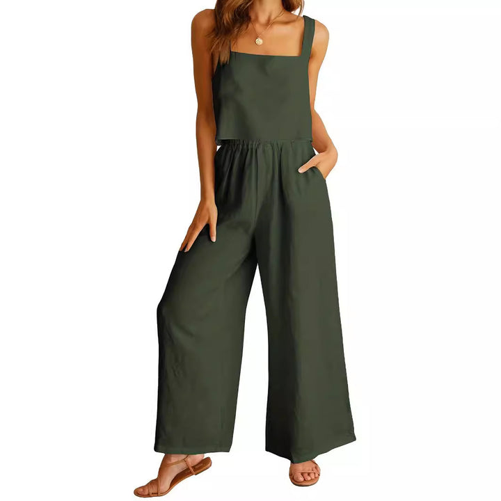 Dame sæt med cropped top og løstsiddende bukser Stilla