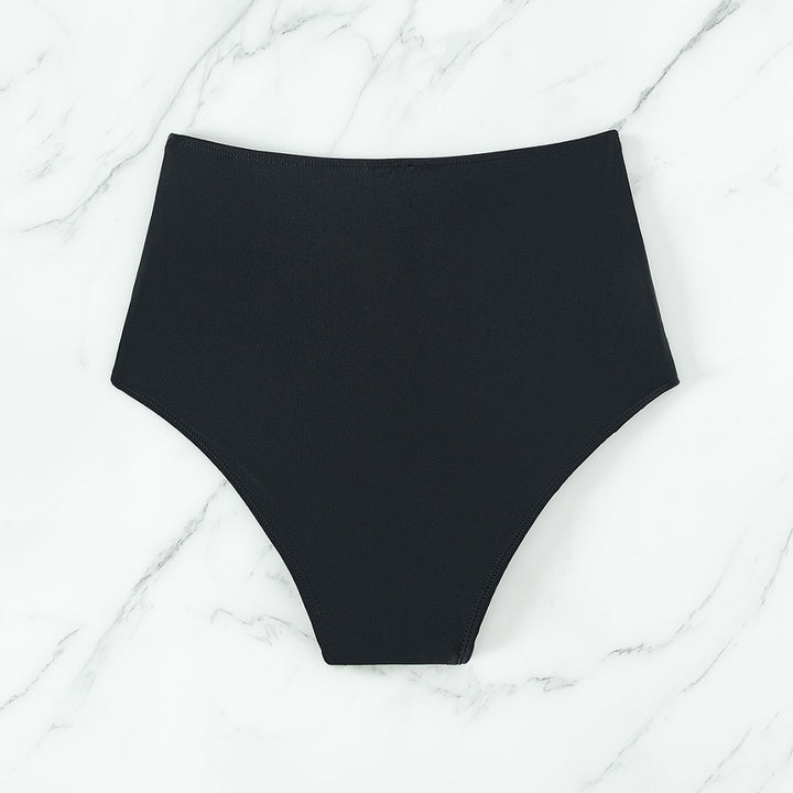 Dame højtaljede bikini-bukser med figurskabende rynkning Skovae