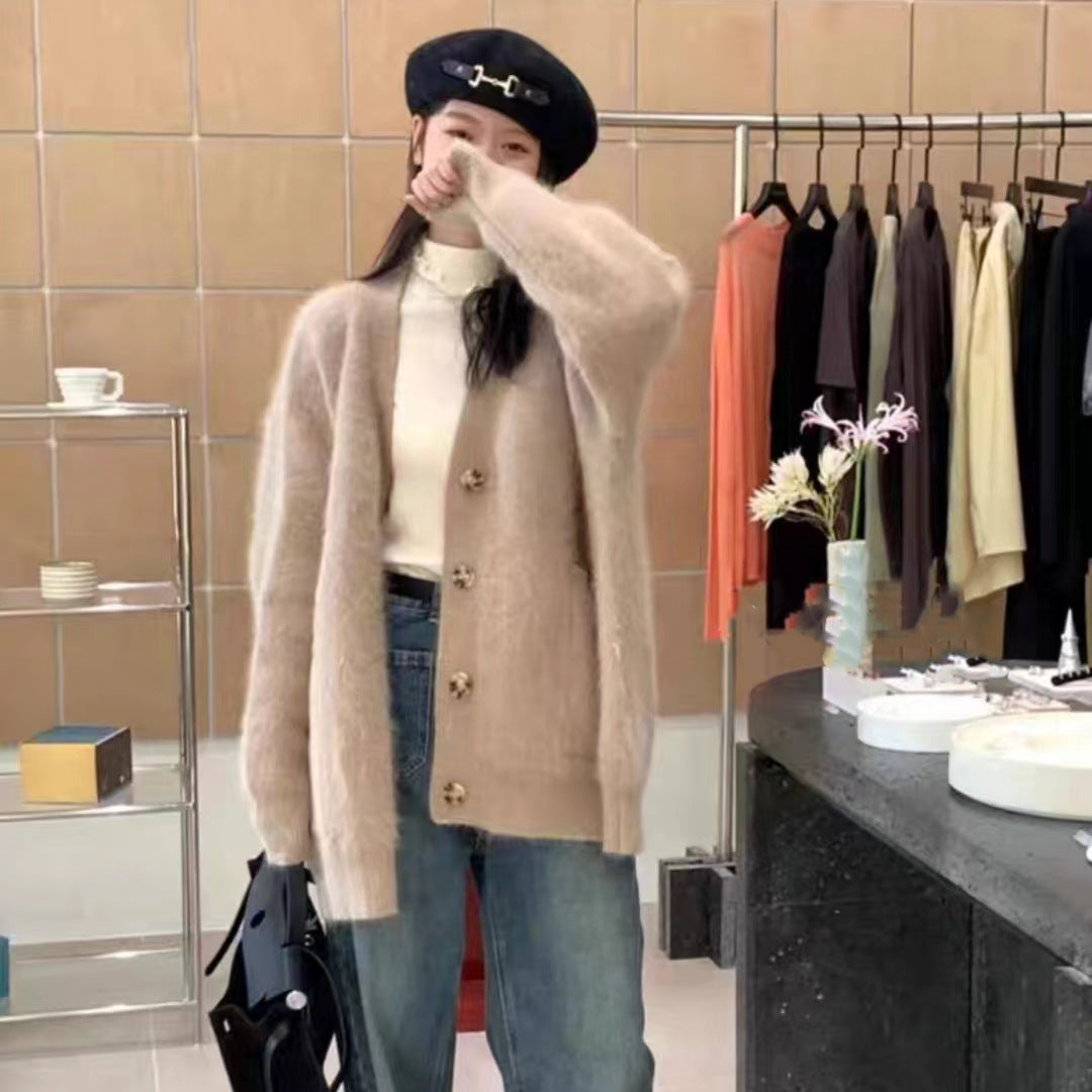 Dame blød cardigan med knapper Stilla