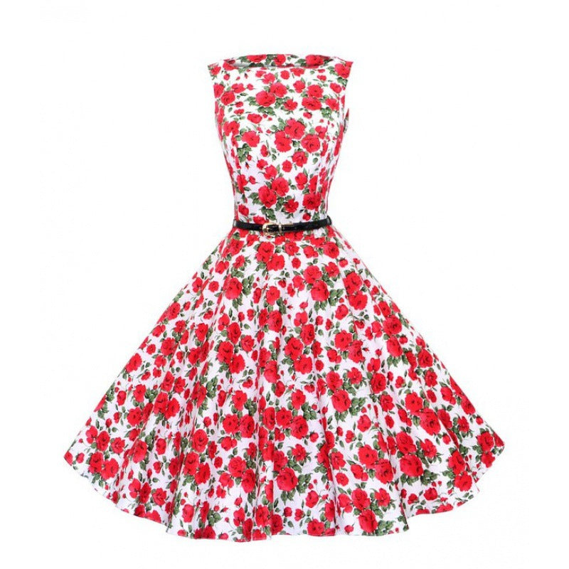 Damer Swing Kjole med Blomsterdesign og Bælte Stilla