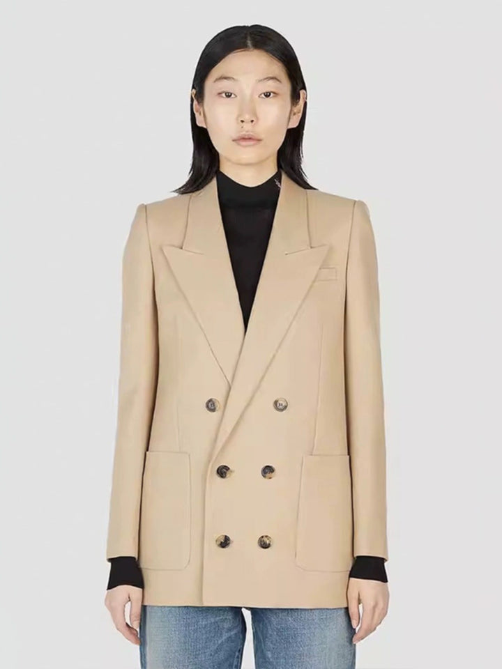 Dame Dobbeltbrystet Blazer i høj kvalitetsmateriale med elegante knapdetaljer Stilla