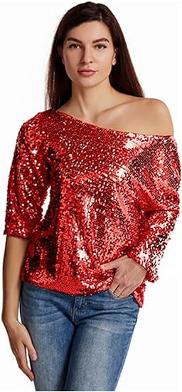 Damer Glitrende Paillet Bluse Skovae