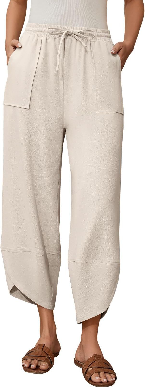 Dame moderelaxed fit bukser med elastisk talje og praktiske lommer Stilla