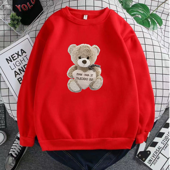 Kvinders sweatshirt med broderet bjørnemotiv Skovae