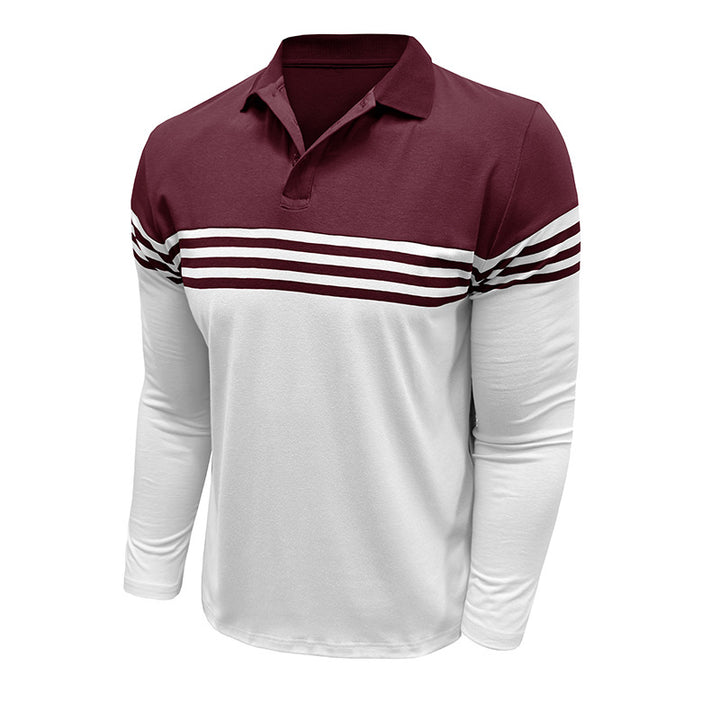 Herrer Poloshirt med moderigtigt stribemix og kvalitetsbomuldsstof Stilla