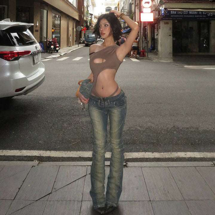 Damen Bootcut Jeans mit modischem Schnitt und stylishen Distressed-Details Skovae