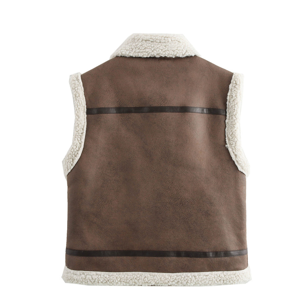 Femme Künst pelskrave Vest Stilla