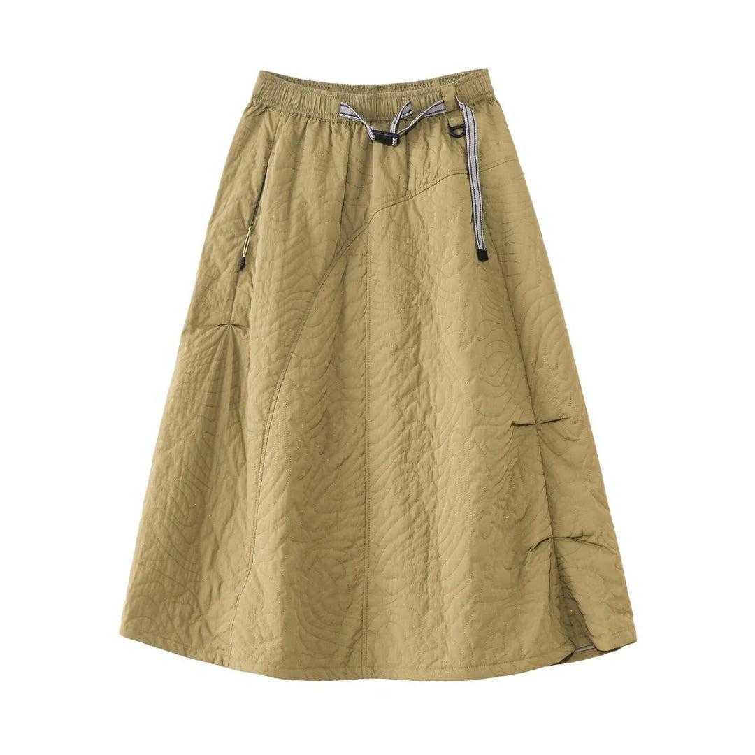 Kvindernes elegante midi-nederdel med praktisk elastisk talje og sidelommer Stilla