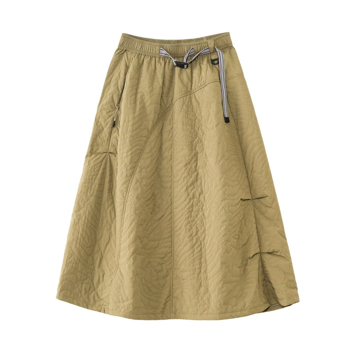 Kvindernes elegante midi-nederdel med praktisk elastisk talje og sidelommer Stilla