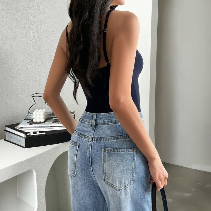 Dame strapless top med rynket detalje Skovae