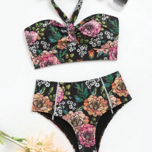Dame Høj talje Floral To-delt Bikini-sæt Stilla