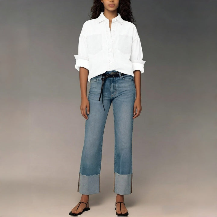 Dame Designer Jeans i moderne Boyfriend-stil med unikke detaljer. Skovae