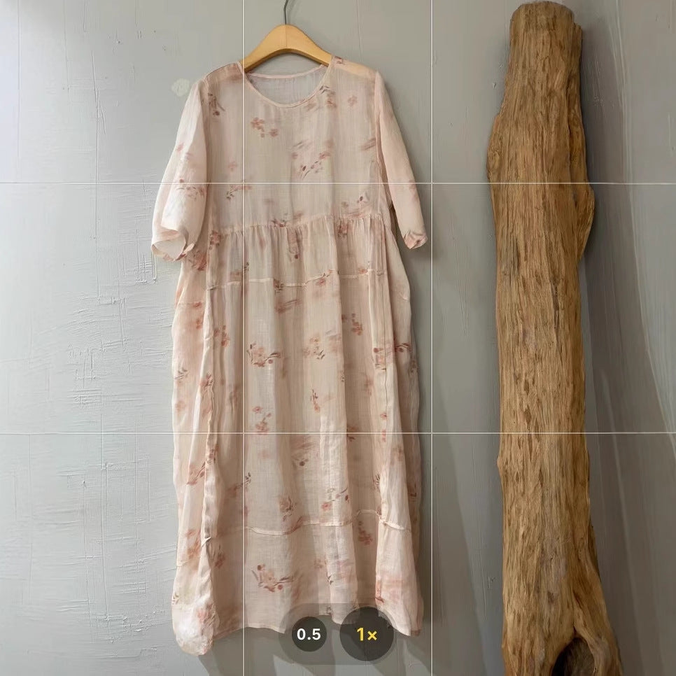 Femme Flydende Floralt Print Maxi Kjole Stilla