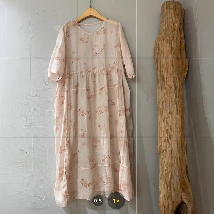 Femme Flydende Floralt Print Maxi Kjole Stilla
