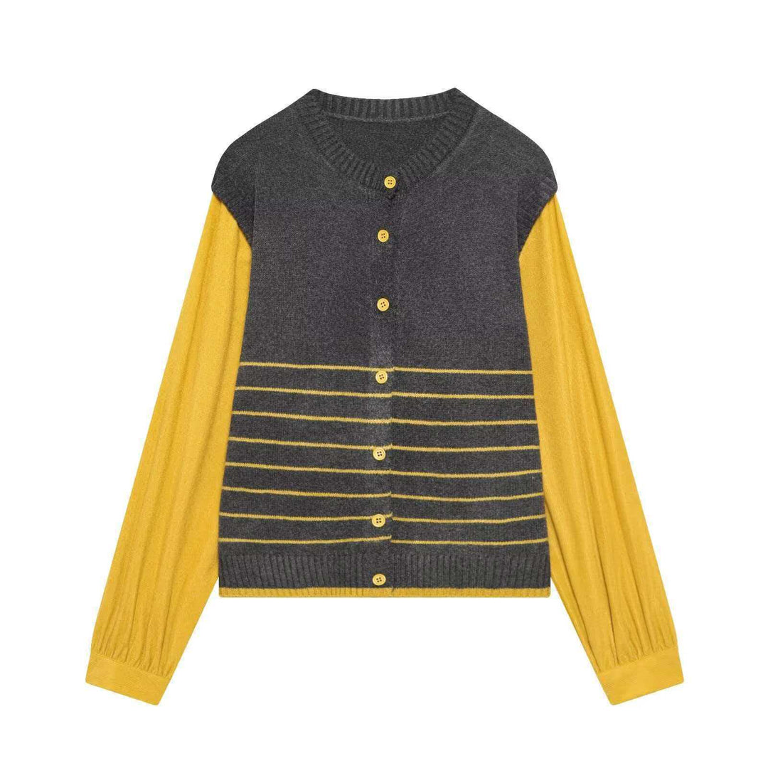 Dame mode cardigan med elegante kontraster Stilla