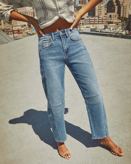 Dame High-Waist Jeans i afslappet Urban-Style Stilla