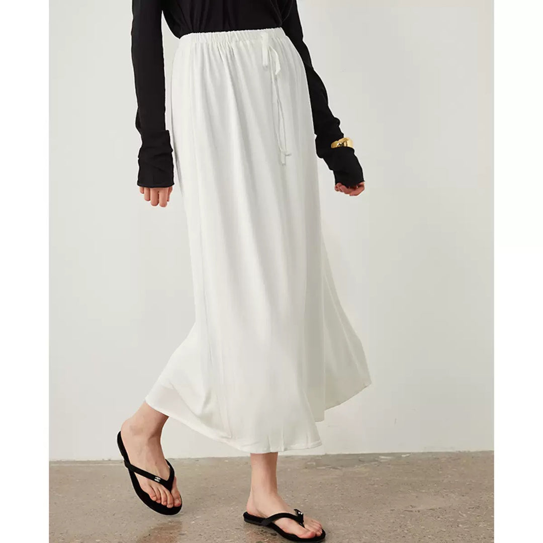 Dame Elegante Maxi-nederdel med flydende snit og sideslids Stilla