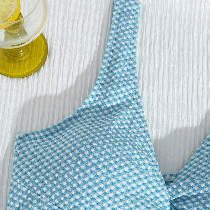 Dame Bikini-sæt med trendy ternet mønster og behagelige brede stropper Stilla
