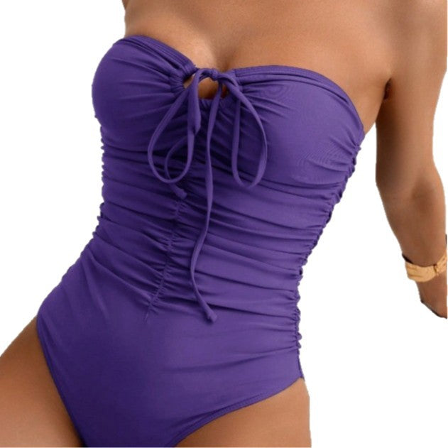 Dame Bandeau Badedragt med stilfulde draperinger Skovae