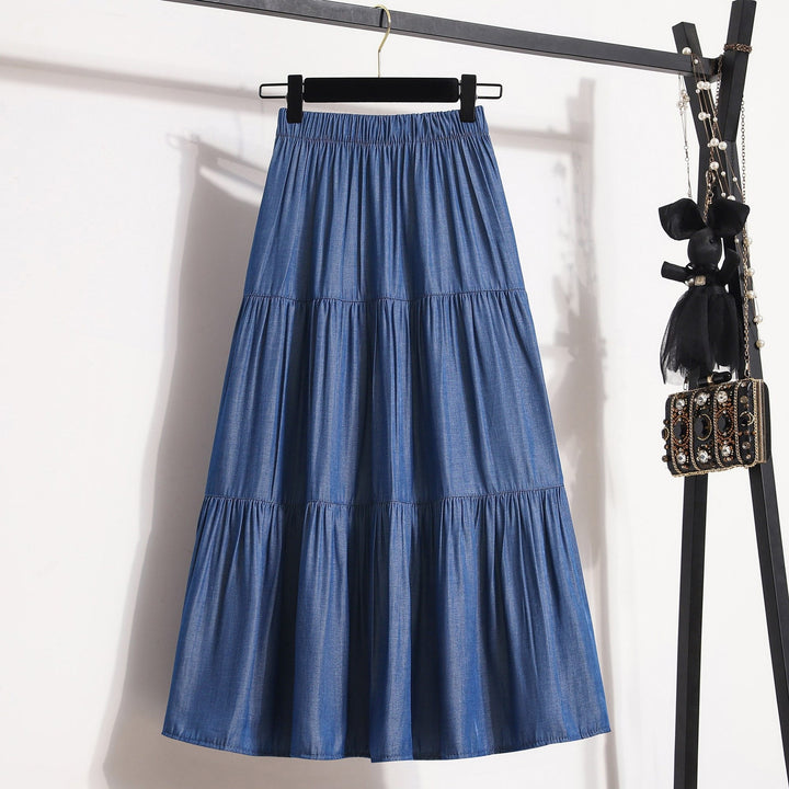 Dame midi-nederdel i afslappet vintage-stil Skovae