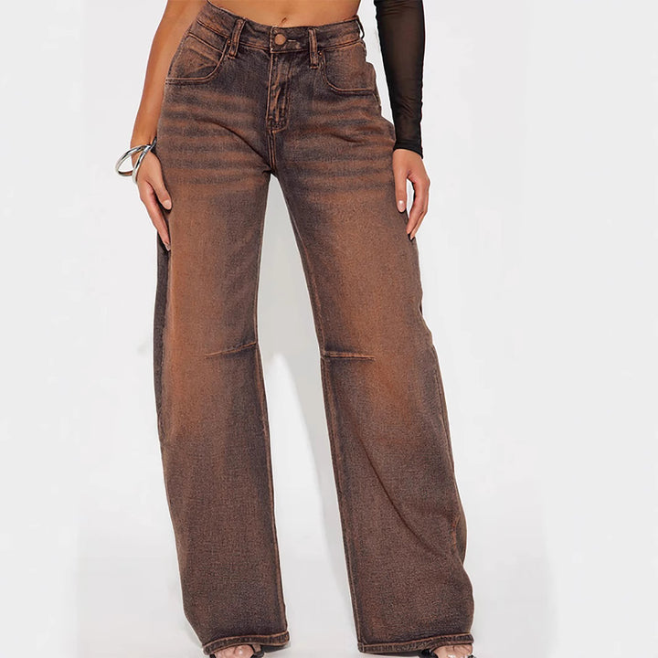 Damer Bred Jeans Stilla