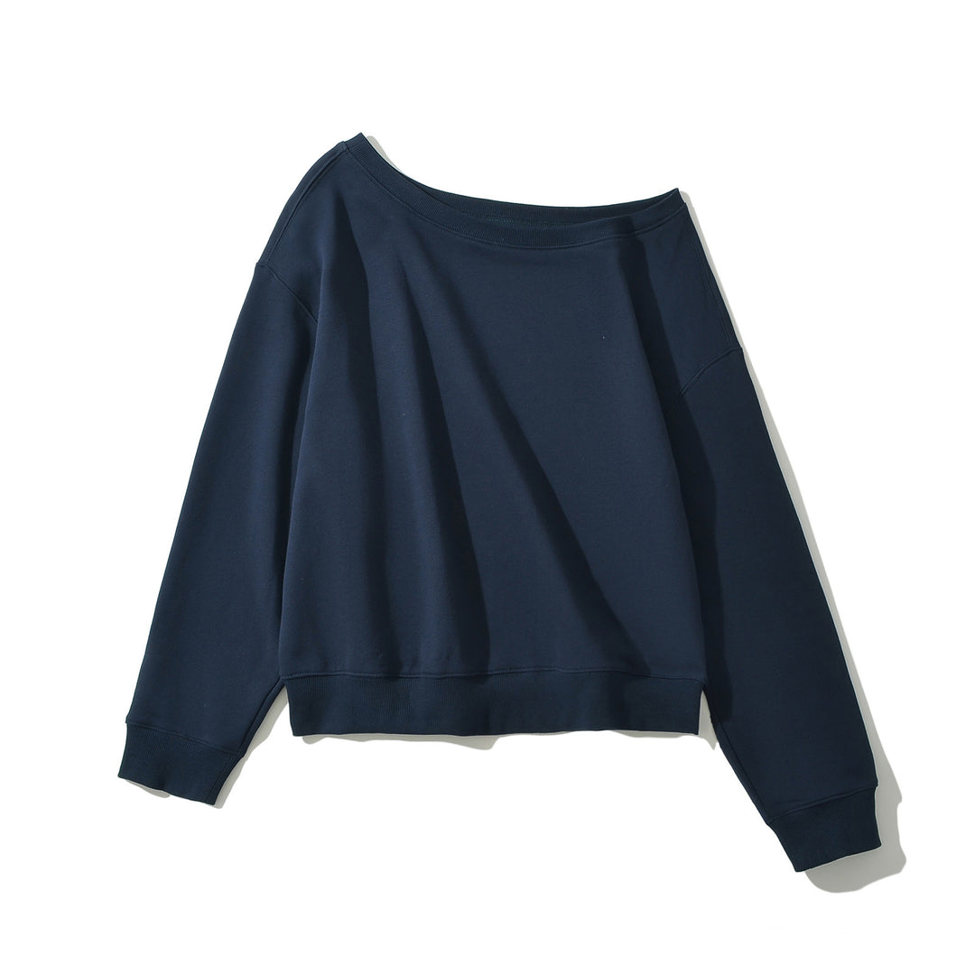 Dame casual oversized sweatshirt med bred udskæring og højkvalitets bomuldsblanding Stilla