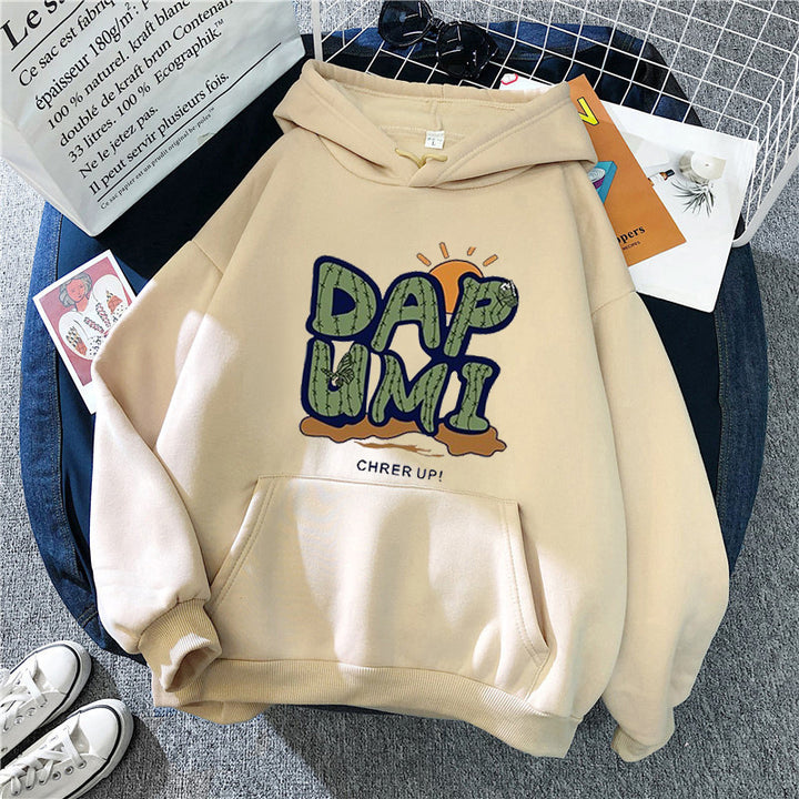 Dame hoodie med humoristisk grafisk design Skovae