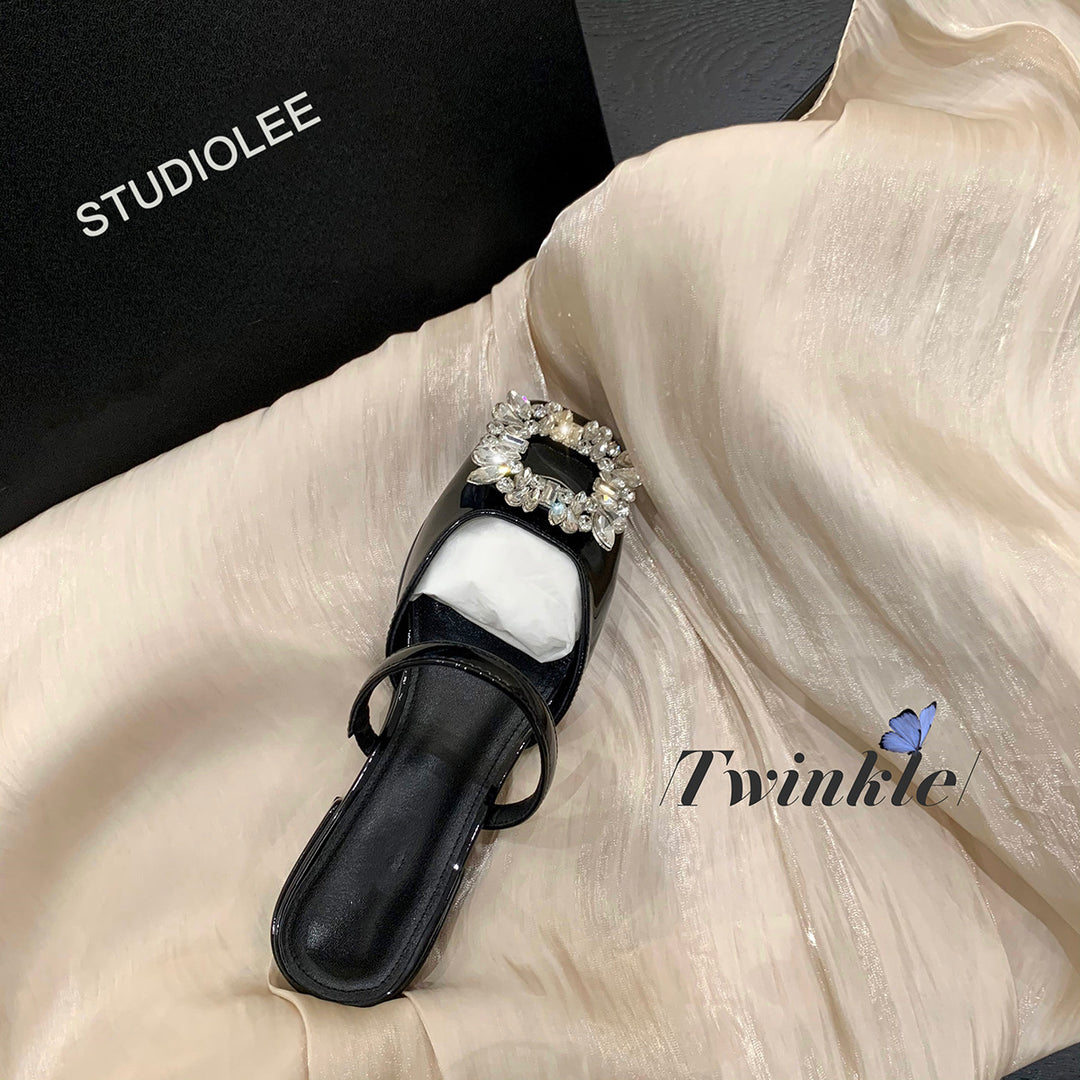 Dame elegante Sling-sandaler med glitrende smykkedetalje og komfortabel sål Stilla