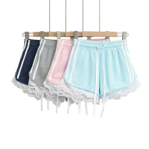 Dame sportlige shorts med spidsdetaljer og justerbar snor Stilla