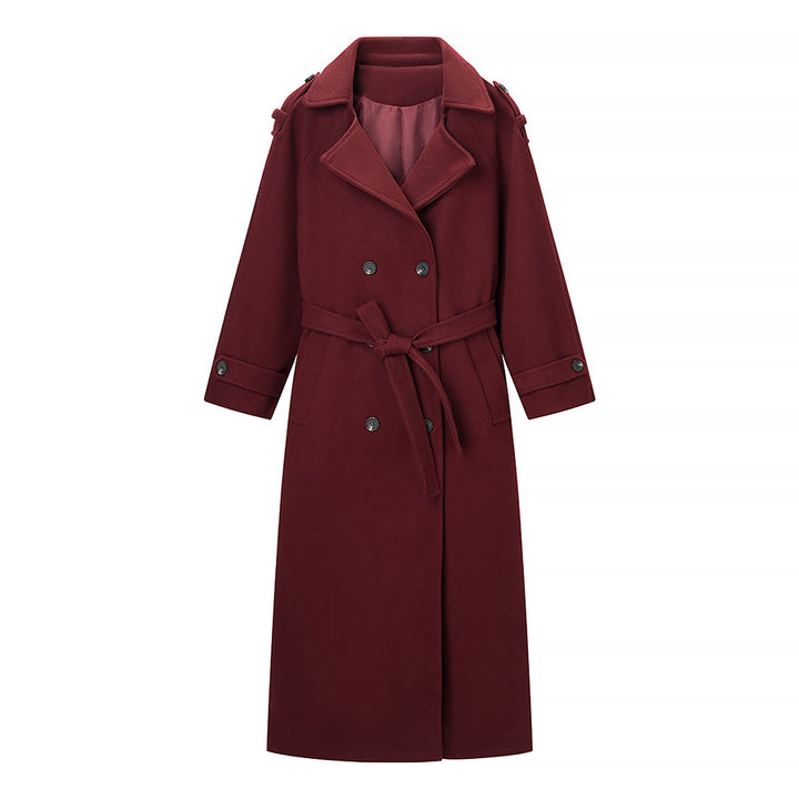Damer Elegant Trench Coat med bælte og dobbelt knaplukning Stilla