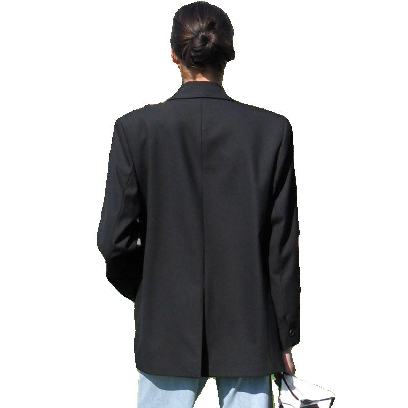 Dame Klassisk Oversize-Blazer med smal Silhuet Stilla