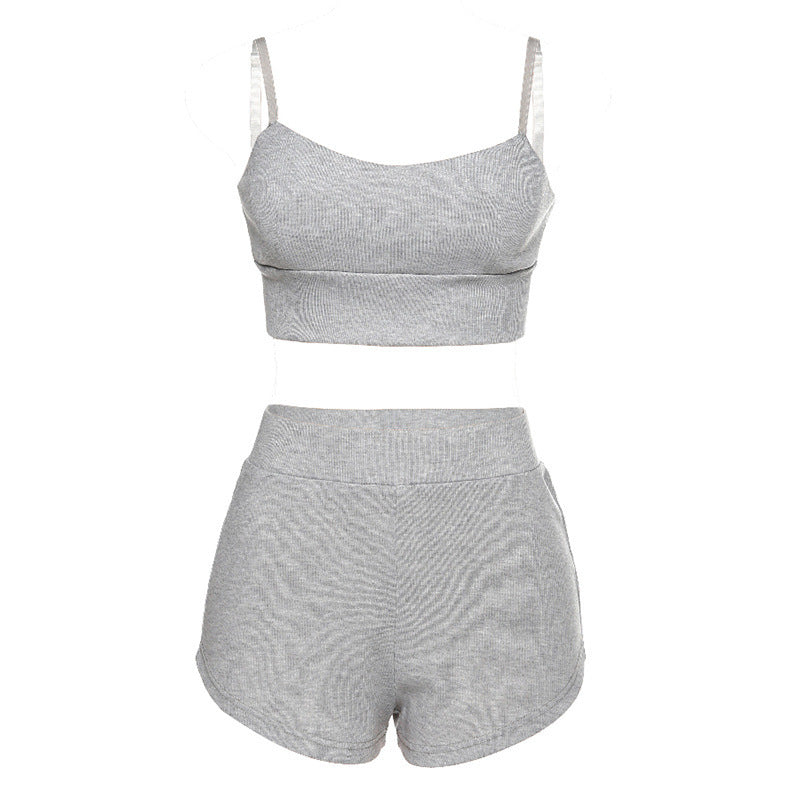 Dame Sporty To-delt Sæt med behagelige Shorts og Top Skovae