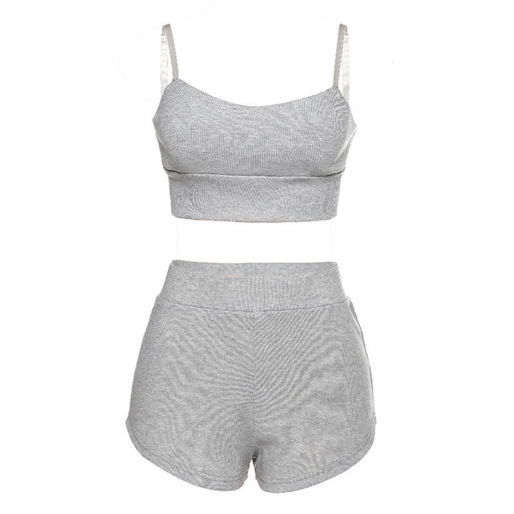 Dame Sporty To-delt Sæt med behagelige Shorts og Top Skovae