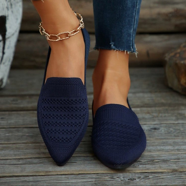 Dame mode slippers med åndbar strik-overflade Stilla