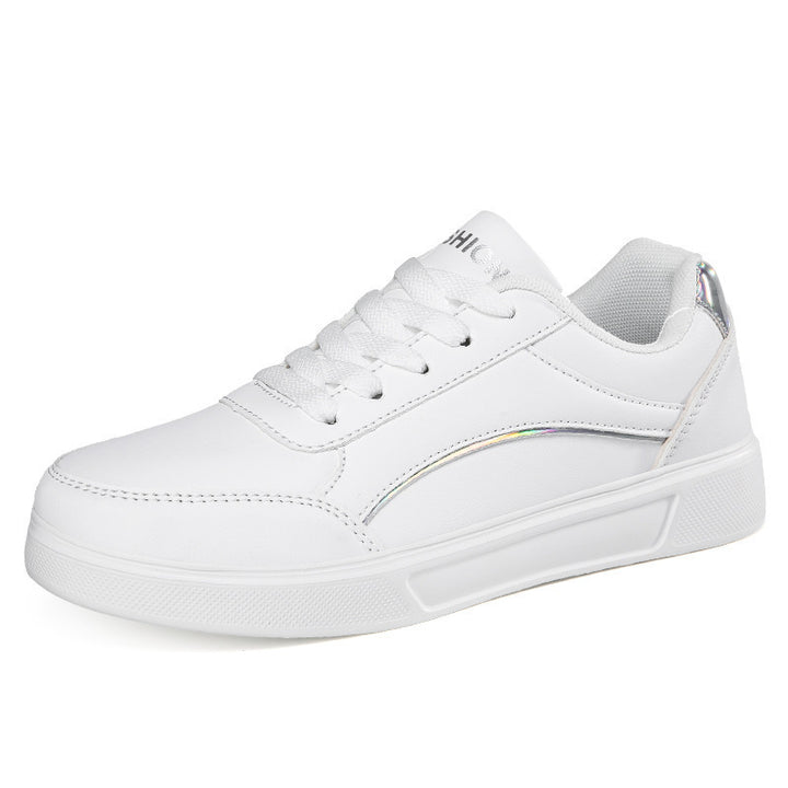 Dame nan lavtskåret kunstlæder sneakers med holografisk hælbesætning Skovae