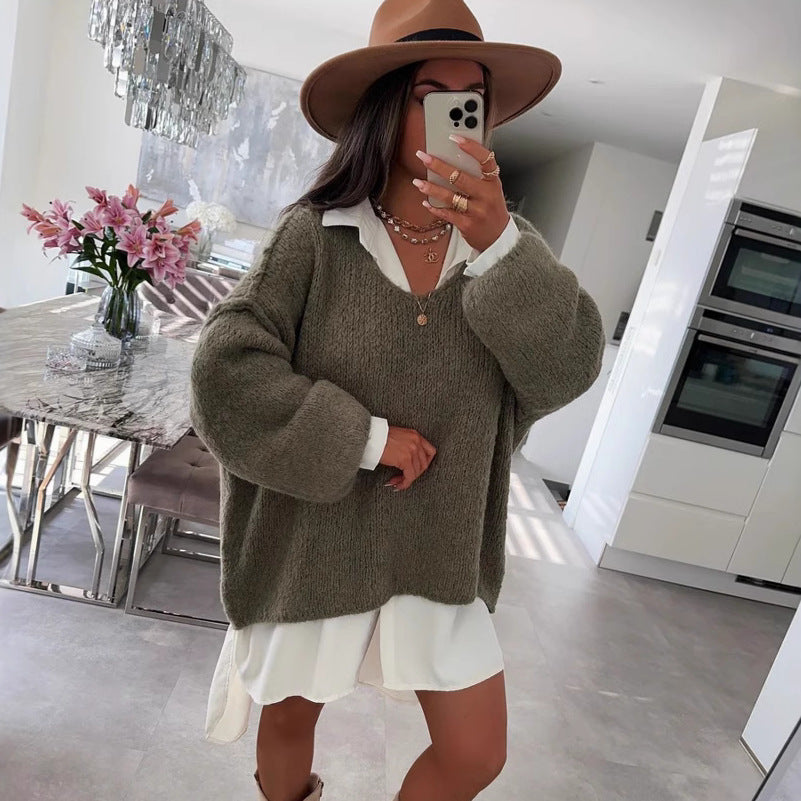 Damer casual oversized sweater med voluminøse ærmer og blød tekstur Stilla