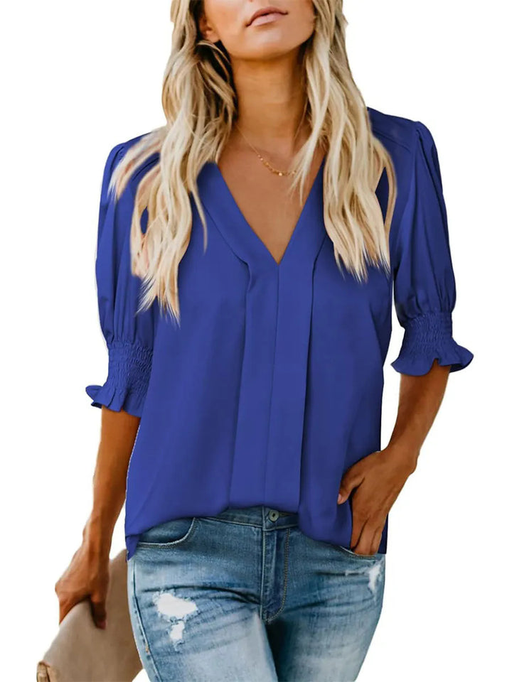 Dame elegant plisseret bluse Stilla