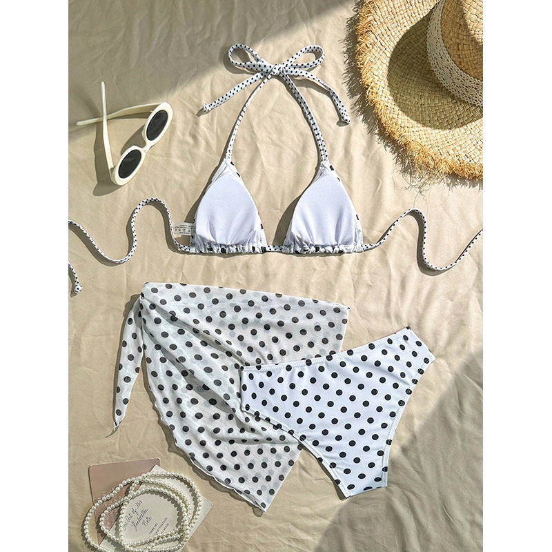 Damer triangel-bikini med dekorativt pareo Skovae