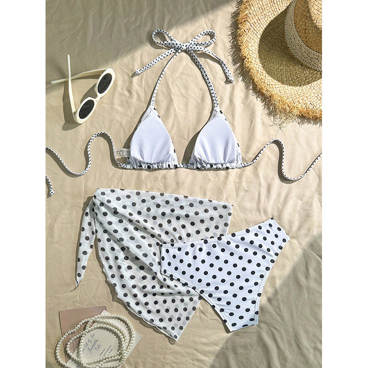 Damer triangel-bikini med dekorativt pareo Skovae