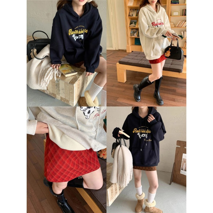 Dame Oversized Hoodie med Kreativ Print Stilla