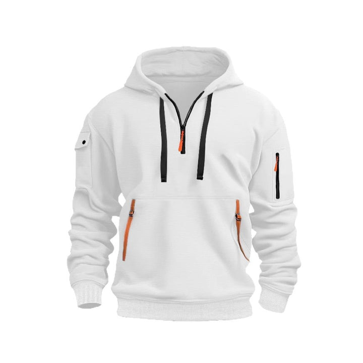 Kvindernes hætte sweatshirt med funktionelle lommer og moderne høj krave Skovae