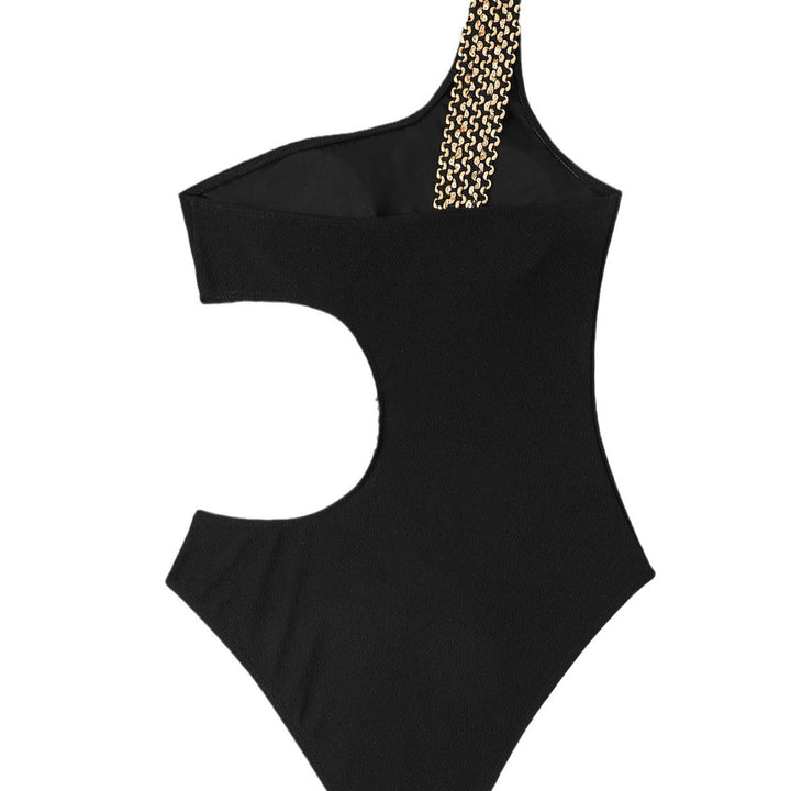 Dame asymmetrisk Cut-Out heldragt badedragt med dekorative stropper Stilla