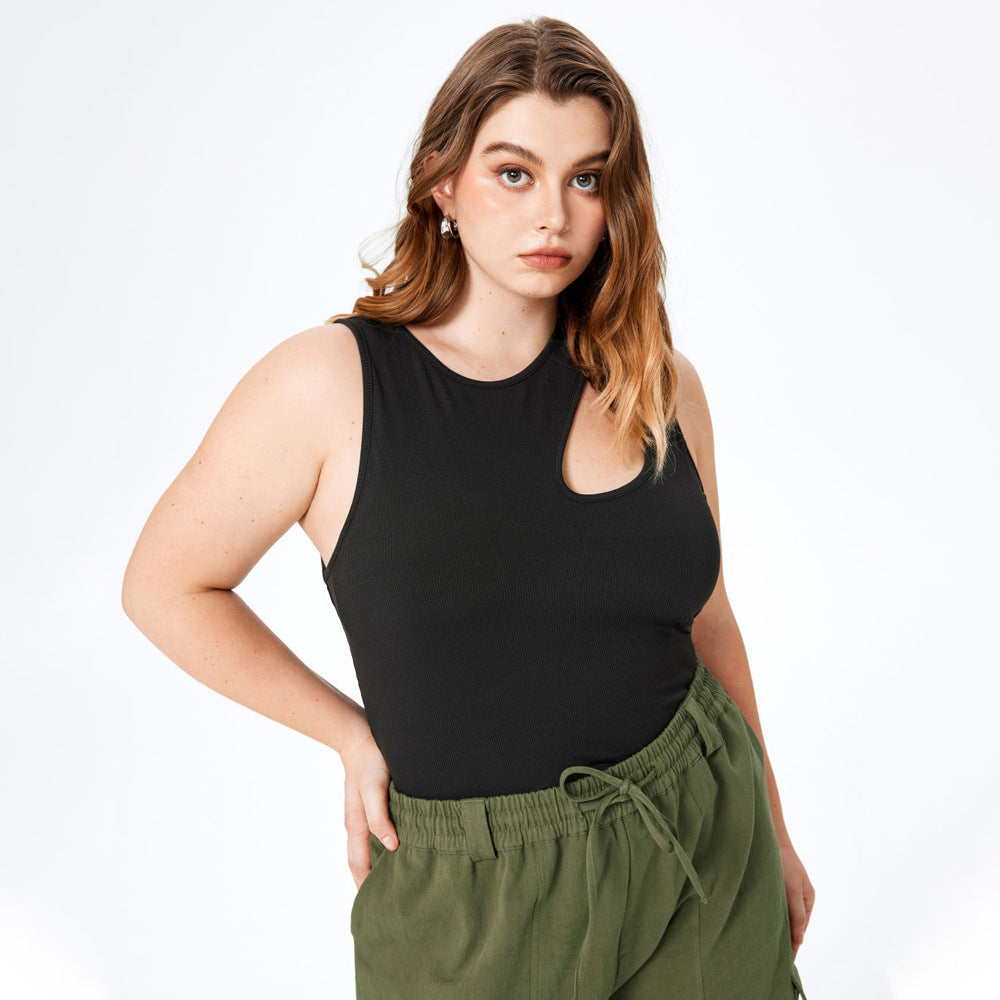 Dame Crop Top med asymmetrisk Cut-Out og tætsiddende pasform Stilla
