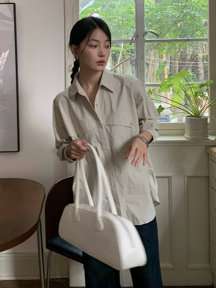 Dame casual utility-bluse med praktiske brystlommer og moderne skæring Stilla