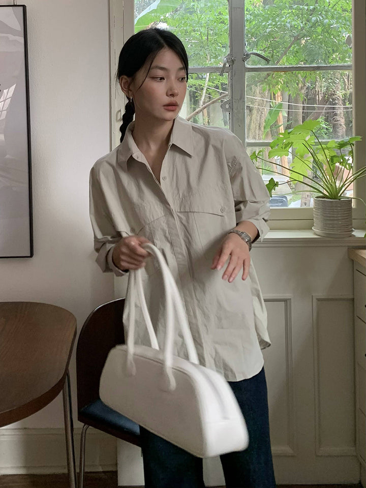 Dame casual utility-bluse med praktiske brystlommer og moderne skæring Stilla
