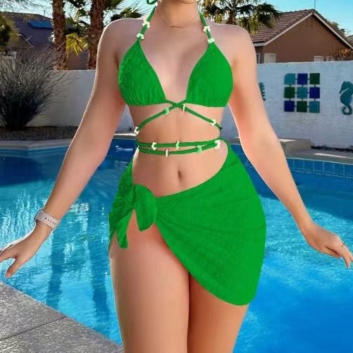 Dame Bikini-sæt med innovativt omslagsskørt Skovae