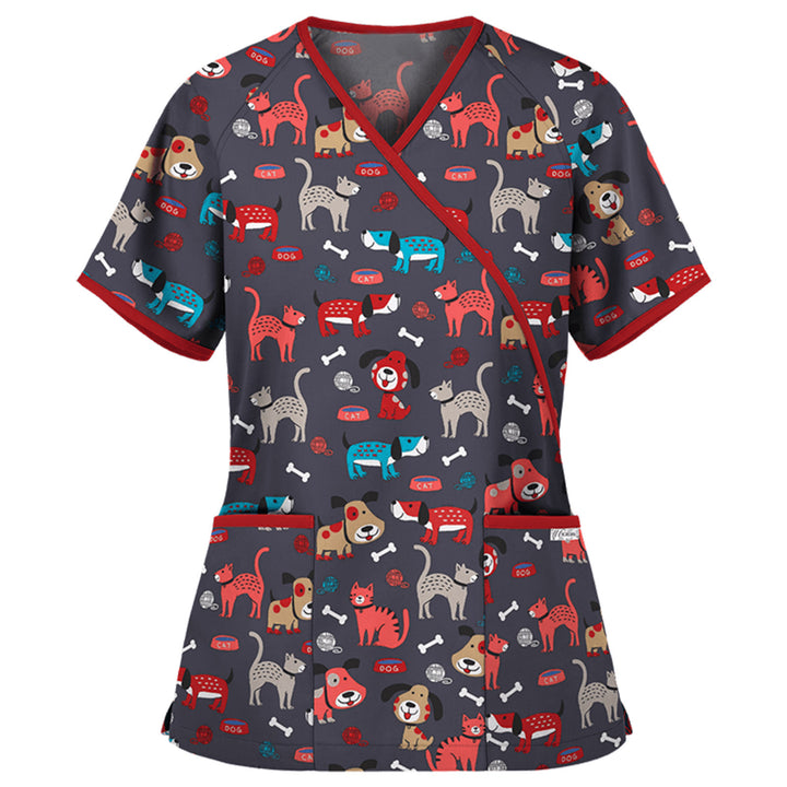 Dame Sødt Dyretryk Scrub Top Stilla