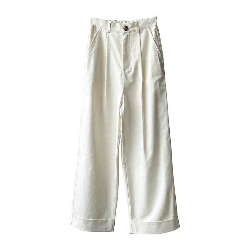 Dame bred Culotte-bukser med høj talje og elegante plissé-detaljer Stilla