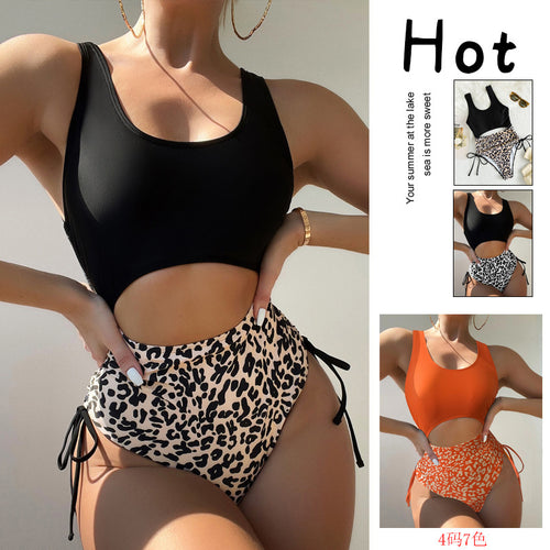 Dame Cut-Out Badedragt med moderigtigt Leopardprint Skovae